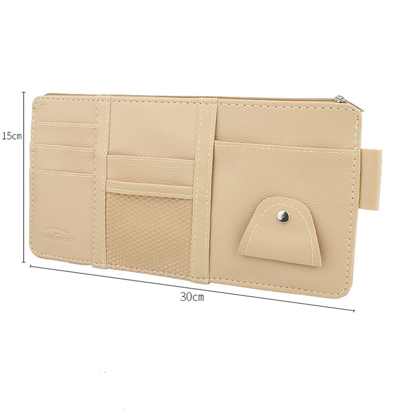 Universal Car Sun Visor Storage Folder Multifunctional Card Pen Glasses Holder Sun Shade Storage Bag