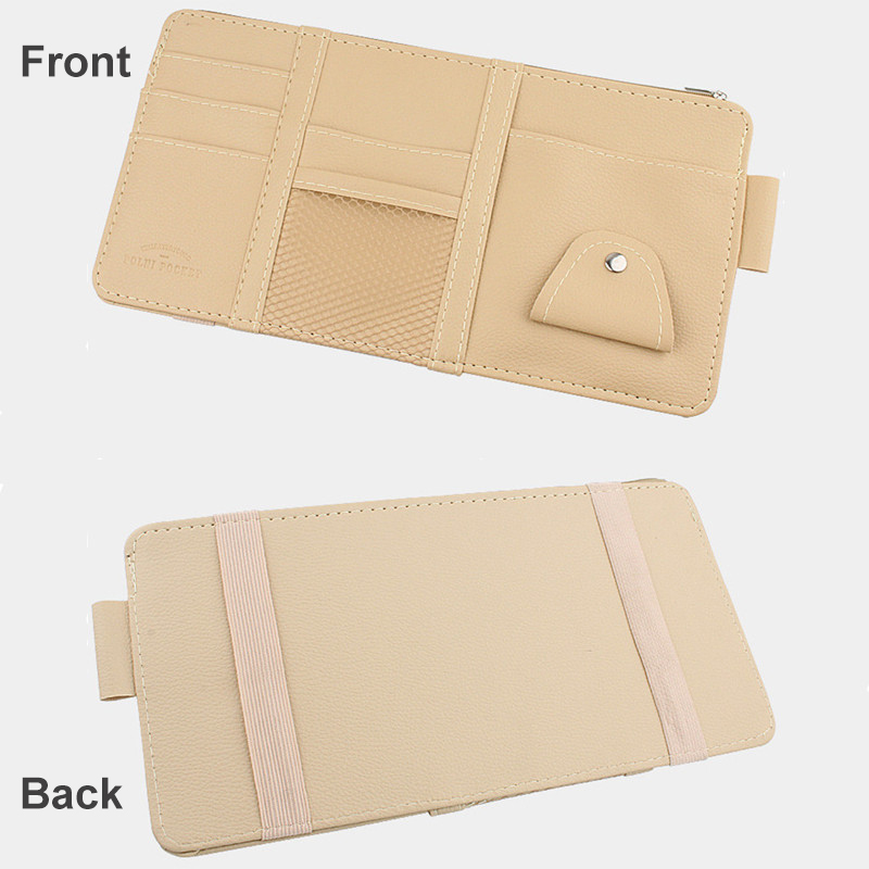 Universal Car Sun Visor Storage Folder Multifunctional Card Pen Glasses Holder Sun Shade Storage Bag