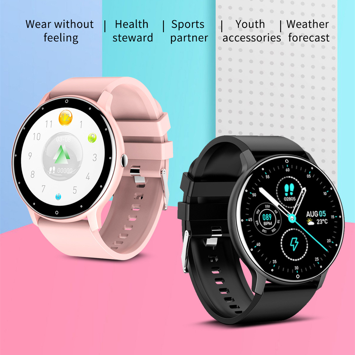 Color Screen Heart Rate Smart Watch Sport Waterproof Bluetooth Watch Activity Tracker Smartwatch