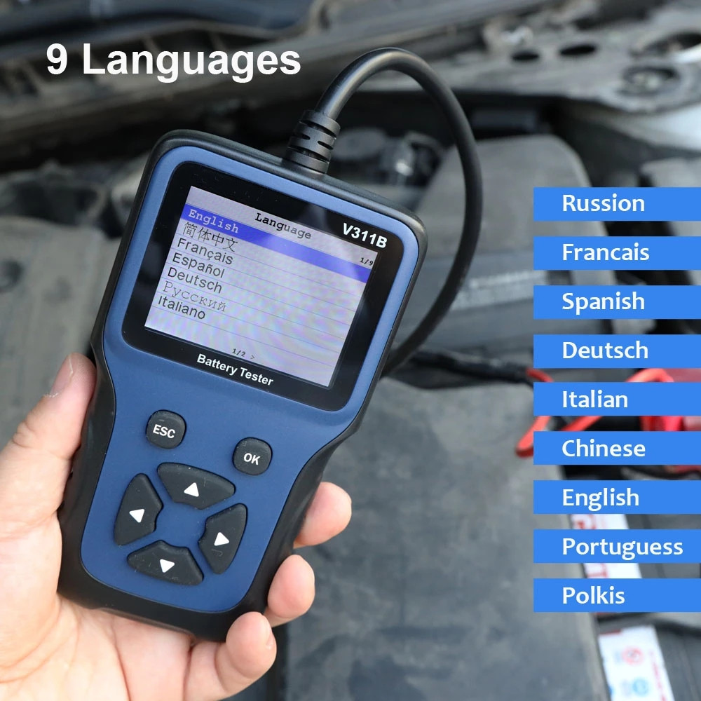 12V Car Battery Tester Digital LCD Car Diagnostic Battery Detector Automotive Analyzer