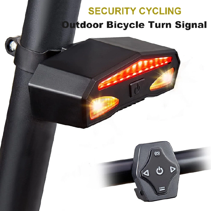 New Bicycle Tail Light Remote Control Rechargeable Bike Turn Signal Security Cycling Waterproof Warning Lamp