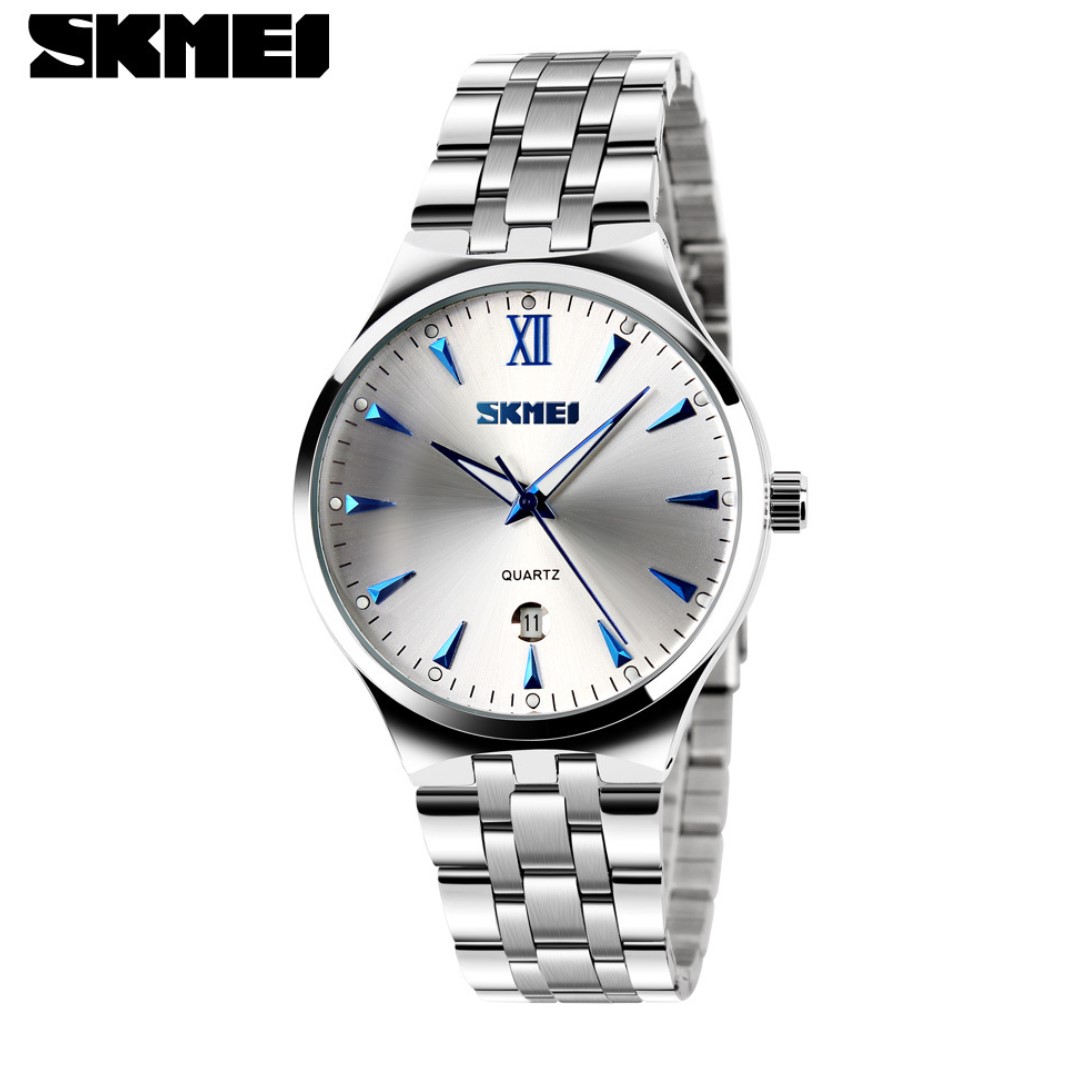 SKMEI  Couple Watches Men/Women Watches Stainless Steel Quartz Calendar Business Quartz Watch Gifts