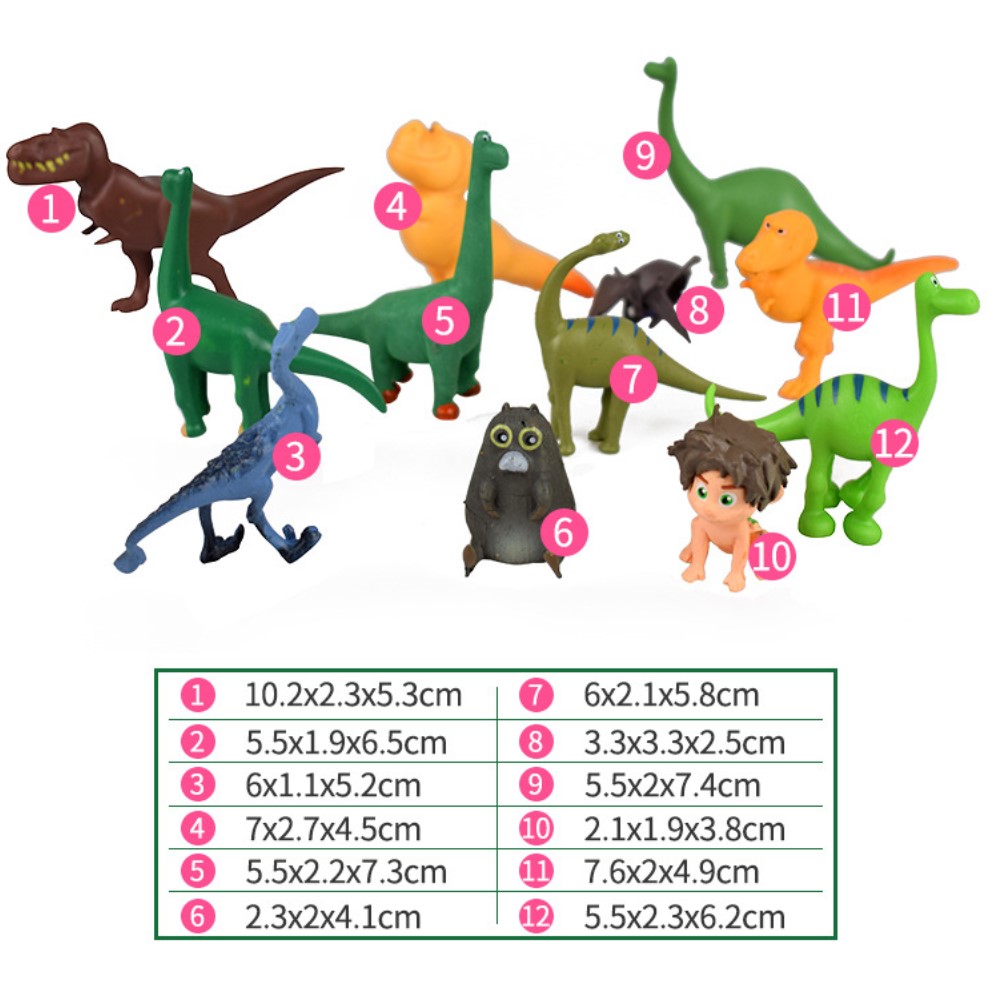12pcs/set Dinosaur Dolls Toys PVC Figure Arlo Spot Henry Butch Mini Model Baby/Kids Toys
