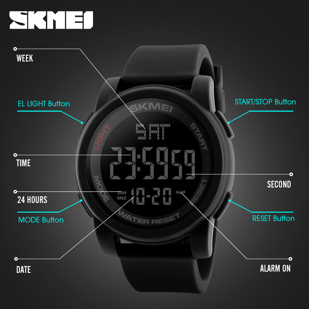Skmei Men Sport Watches Dive Waterproof Military Watch Men Fashion Casual Electronics Wristwatches