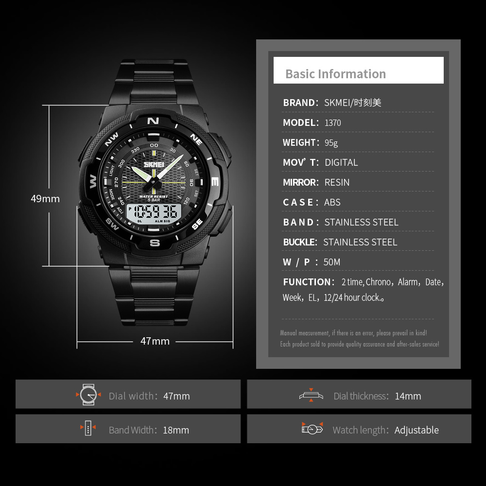 SKMEI Watch Men Fashion Sport Quartz Clock Mens Watches  Luxury Full Steel Business Waterproof Watch