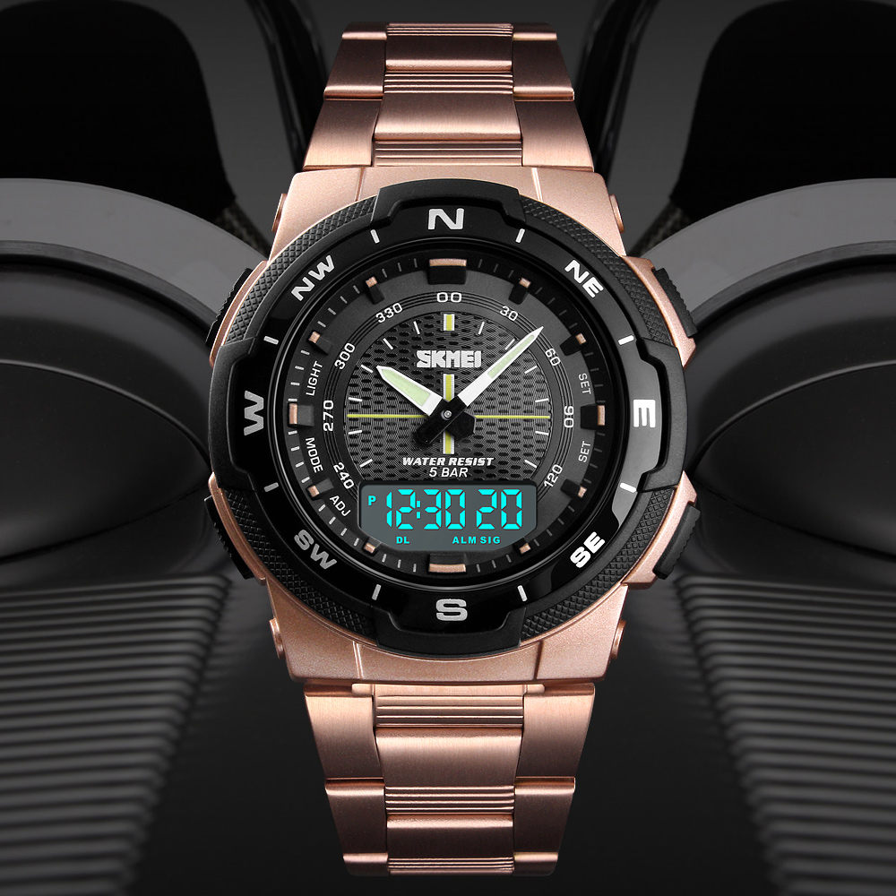 SKMEI Watch Men Fashion Sport Quartz Clock Mens Watches  Luxury Full Steel Business Waterproof Watch