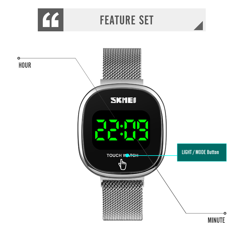 SKMEI LED Sports Watches For Men Women Waterproof Digital Watches Squart Dial Quartz Watches Business Watches