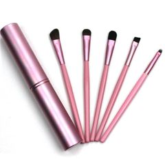 8 Pcs Mini Travel Portable Soft Makeup Brushes Set Eye Shadow Foundation Powder Eyelash Lip Concealer Blush Make Up Brush Set 5pcs Pink