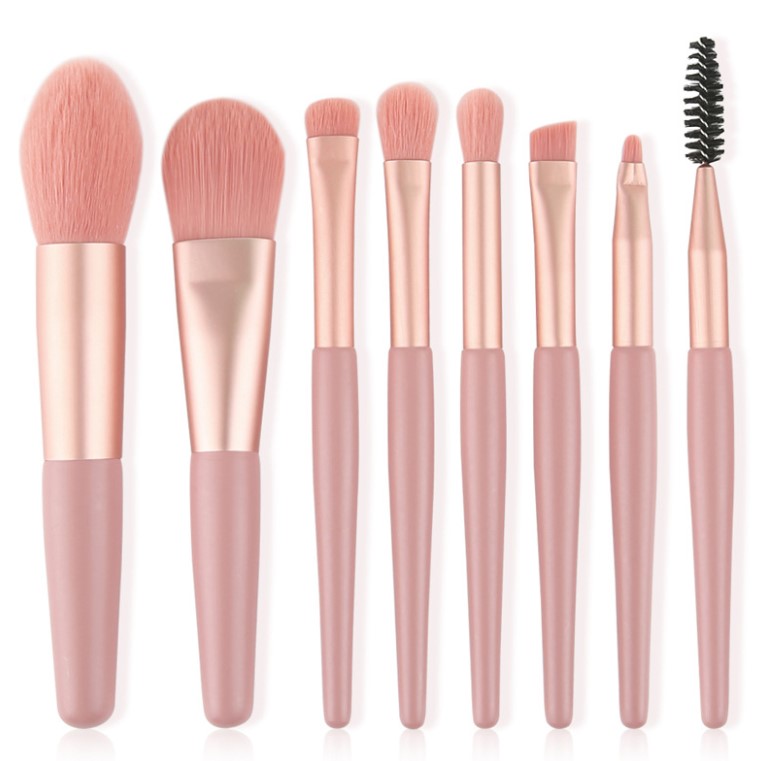 8Pcs Set  With Bag Makeup Brushes Sets Eye Shadow Foundation Powder Eyelash Lip Concealer Blush Travel Portable Soft Make Up Brush Sets