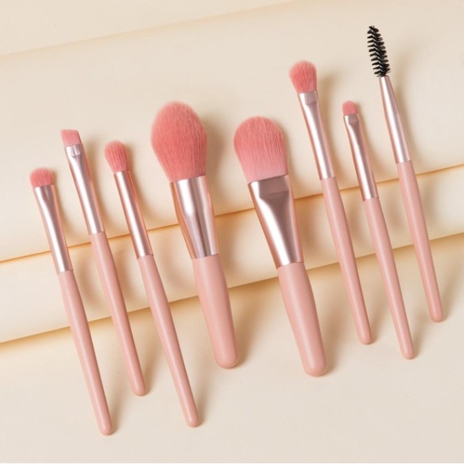 8Pcs Set  With Bag Makeup Brushes Sets Eye Shadow Foundation Powder Eyelash Lip Concealer Blush Travel Portable Soft Make Up Brush Sets