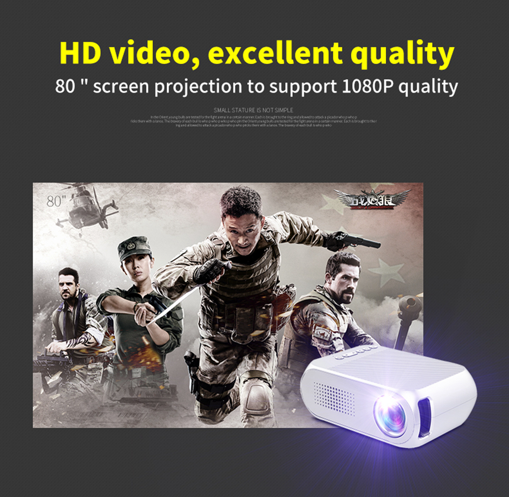 Projector New Portable 600 Lumen 3.5mm Audio 320x240 Pixel HDMI-Compatible USB Mini Projector Home Media Play
