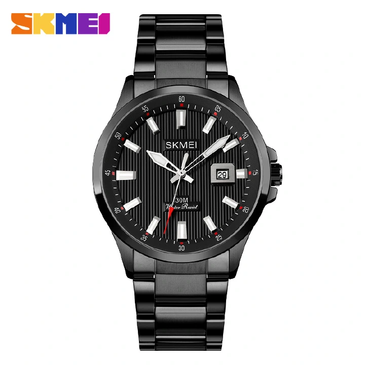 SKMEI  Mens Watches Luxury Elegant Quartz Luminous Dial Date Stainless Steel Male Watches