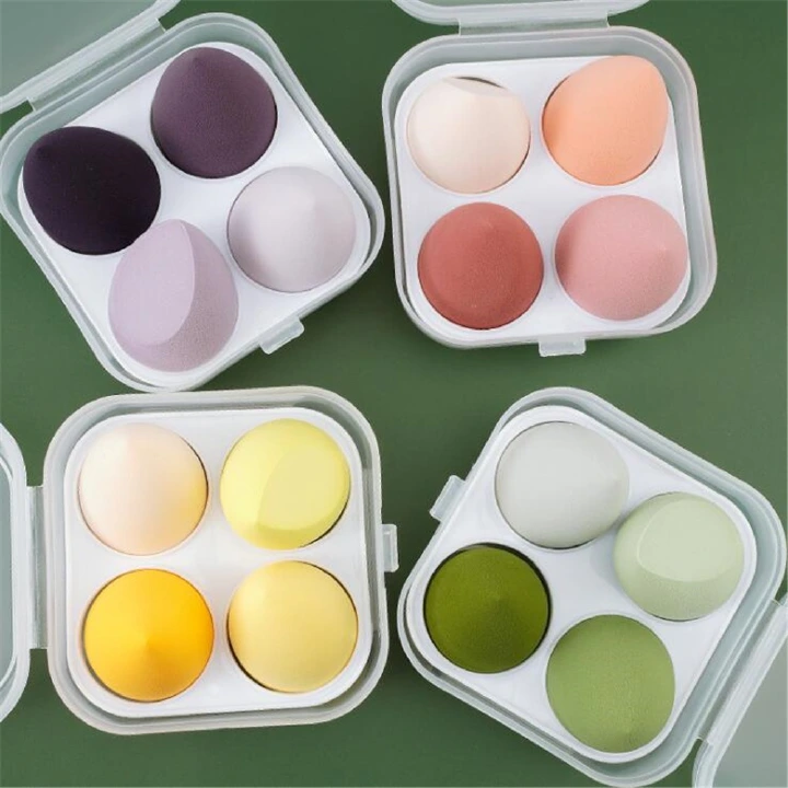 4PCS With Box New Beauty Egg Makeup Blender Cosmetic Puff Makeup Sponge Cushion Foundation Powder Sponge Beauty Tool Women Make Up Accessories