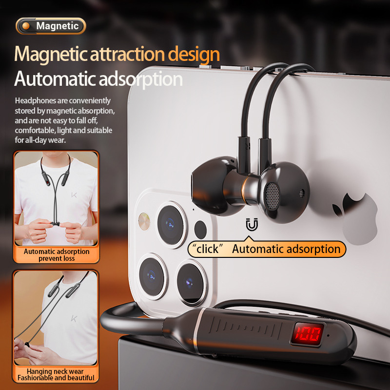 Upadate  Wireless Bluetooth Earphones Neckband Magnetic Bass Sports Earphones Headphones Noise Reduction Headset