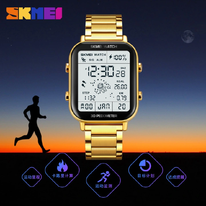 SKMEI New Luxury Business Digital Watches Men Stopwatch Countdown Sport Wristwatch Calendar Waterproof Men's Clock