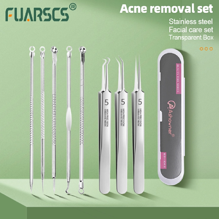 8pcs/4pcs set  Blackhead Comedone Acne Pimple Blemish Extractor Vacuum Blackhead Remover Tool Spoon for Face Skin Care Tool