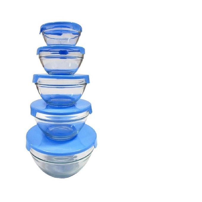 Set of 5 Fridge Storage Glass Bowls