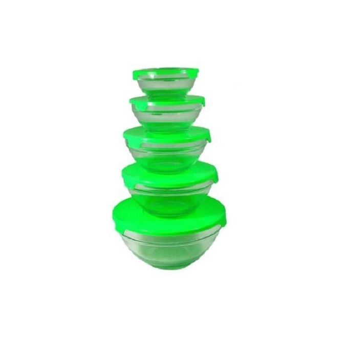 Set of 5 Fridge Storage Glass Bowls