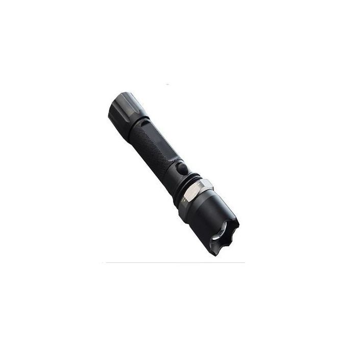 Rechargeable LED Torch With / Flashlight - Black