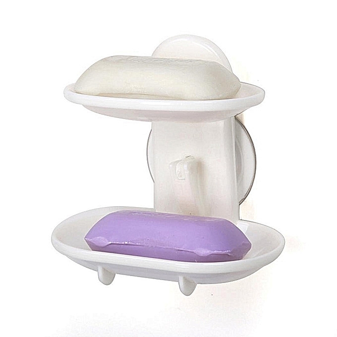 2 layer Wall mount soap dish-white