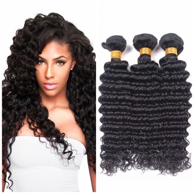 7a Brazilian Virgin Hair 100 Human Hair Weave Deep Wave 3pcs 100g