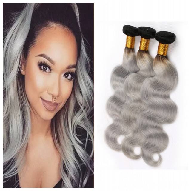 8a Brazilian Virgin Hair 100 Human Hair Weave 1b Grey Body Wave