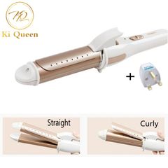 2 In 1 Curling Iron Hair Straightener Flat Iron Straightening Irons Hair Styling Tools Hair Beauty gold one size
