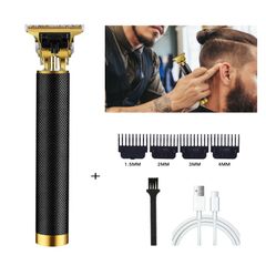 Men Professional Hair Trimming Hair Clipper Fashion Hair Shaving Tools-Black Black one size