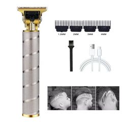 Men Professional Hair Trimming Hair Clipper Fashion Hair Shaving Tools+6 Gifts-Silver Silver one size
