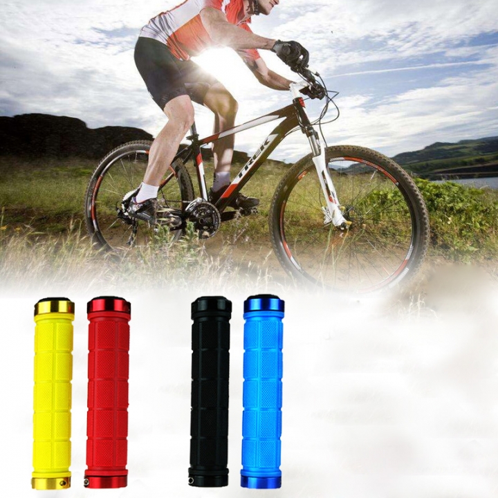 Rubber Bicycle Handlebar Grips Steering Wheels Pair Body Cover Bilateral Locks