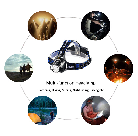 Led Headlight Headlight Zoom Waterproof 18650 Rechargeable Battery Camping Led Head Light Hunting