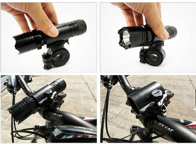 Cycling Bike Bicycle Light Lamp Stand Holder Rotation Grip LED Flashlight Torch Clamp Clip Mount