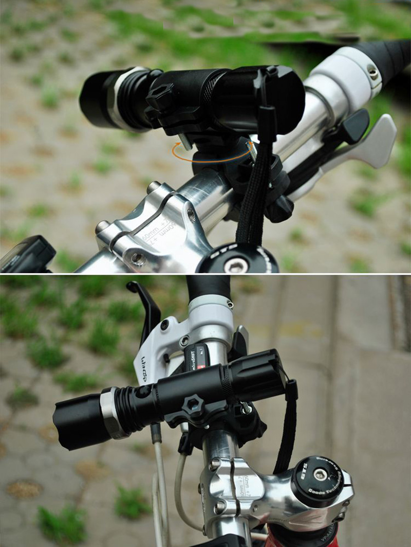Cycling Bike Bicycle Light Lamp Stand Holder Rotation Grip LED Flashlight Torch Clamp Clip Mount