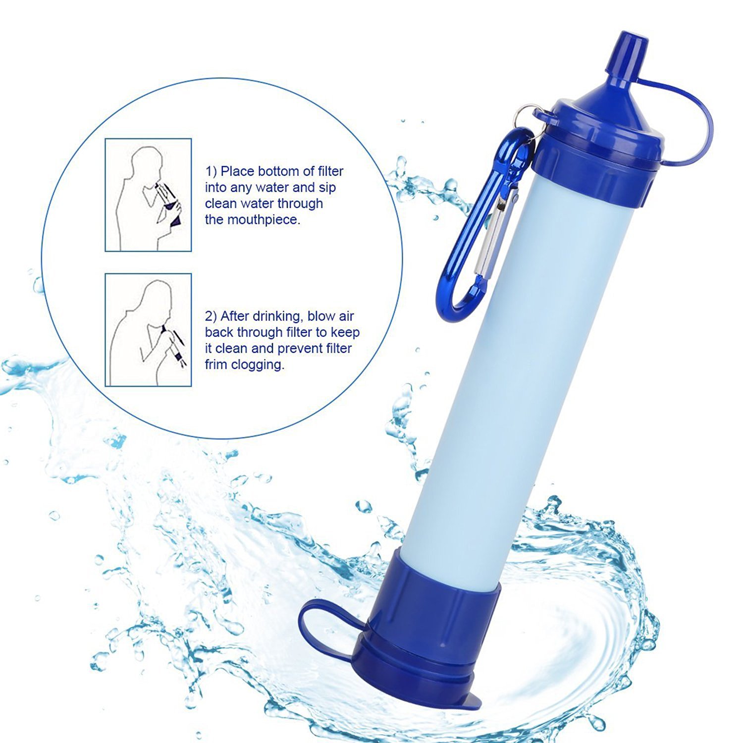 Outdoor Portable Camping Hiking Straw Drinking Water Filter Purifier Wild Drinking Water Purifier