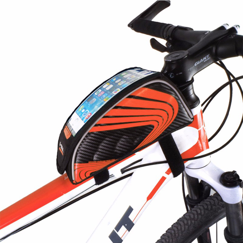 5.5 inch Outdoor Sport Touch Screen Phone Bag Bike Front Frame Bag MTB Mountain Bicycle Saddle Bag