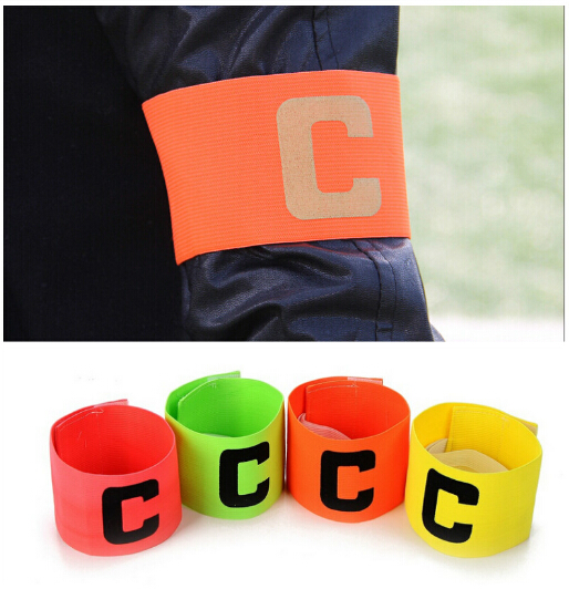 Football Soccer C words armband Flexible Sports Adjustable Player Bands Fluorescent Captain Armband