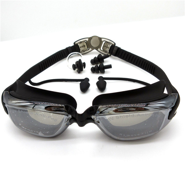 Silicone Waterproof Swimming Goggles Anti-fog UV Swimming Glasses With Earplug