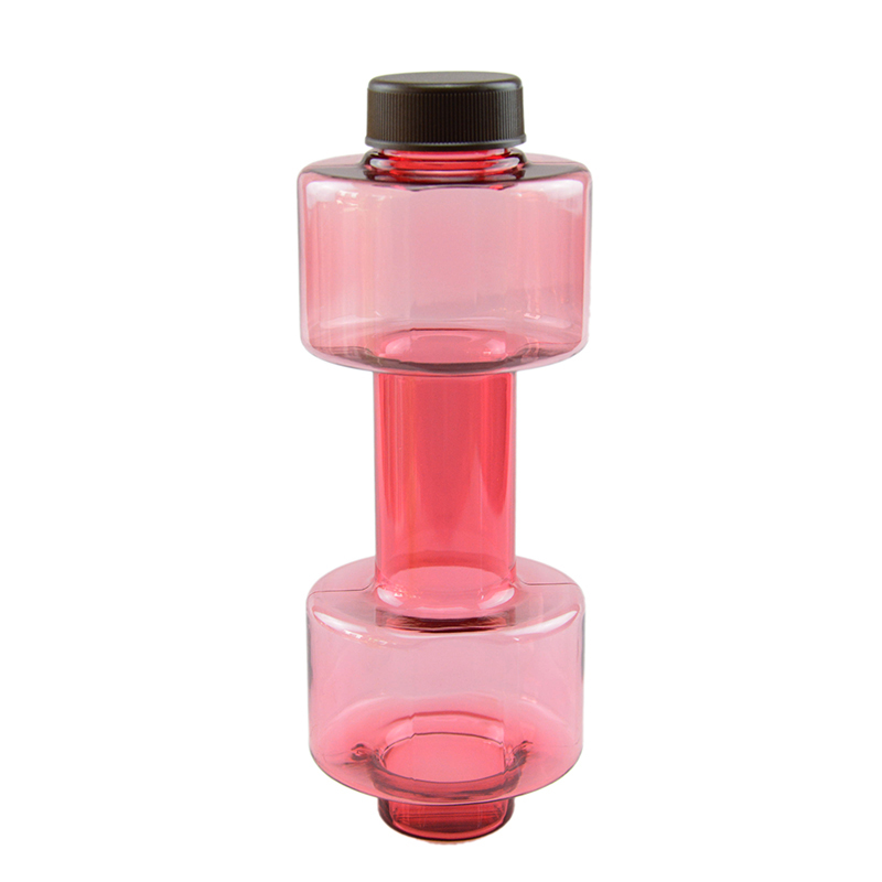 Fitness Water Bottle Plastic Dumbbell Water Bottles Sealed Leakproof Kettle for Sport Travel Outdoor