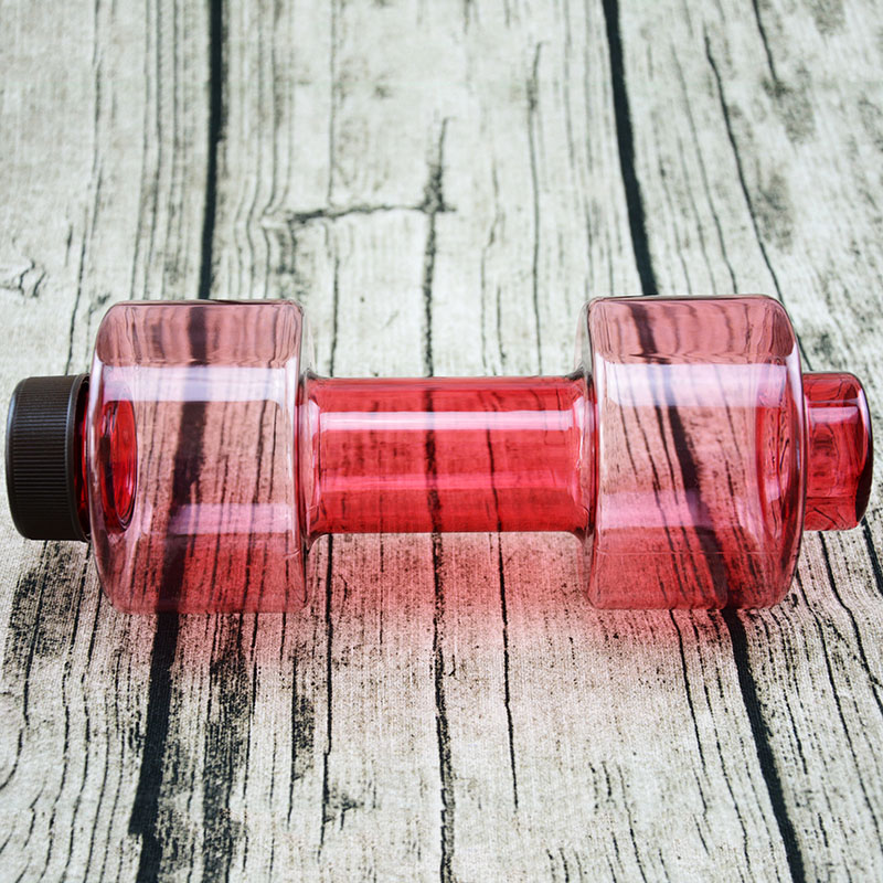 Fitness Water Bottle Plastic Dumbbell Water Bottles Sealed Leakproof Kettle for Sport Travel Outdoor