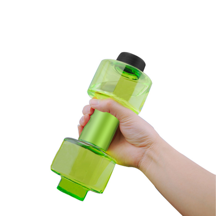 Fitness Water Bottle Plastic Dumbbell Water Bottles Sealed Leakproof Kettle for Sport Travel Outdoor