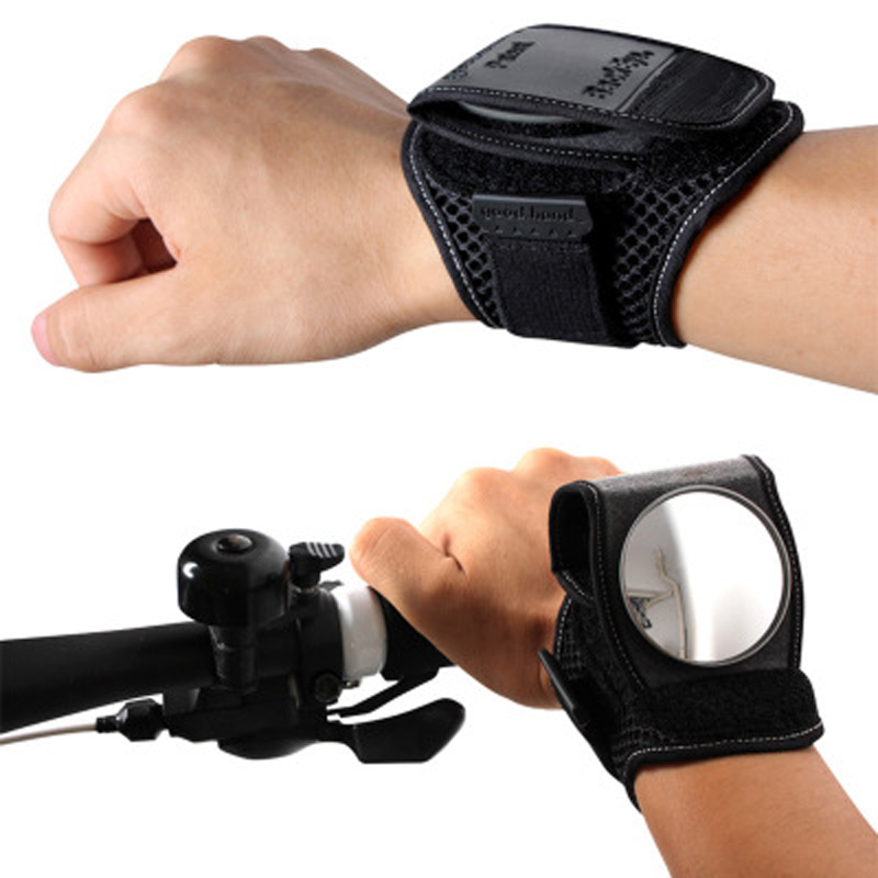 Cycling Bicycle Bike Wrist Rearview Mirror Guards Wristbands Back Eye