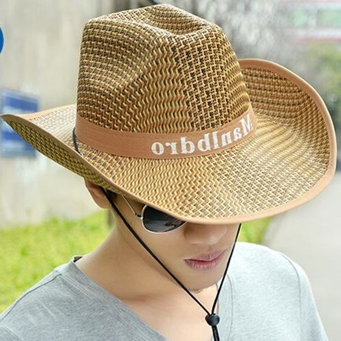 Men HAT Visor SUN Shade Beach Hat Large Brim Outdoor Fishing Straw Hat Male