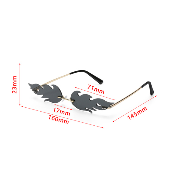 Fashion Flame Sunglasses Rimless Wave Sun Glasses  UV Eyewear Narrow Sunglasses