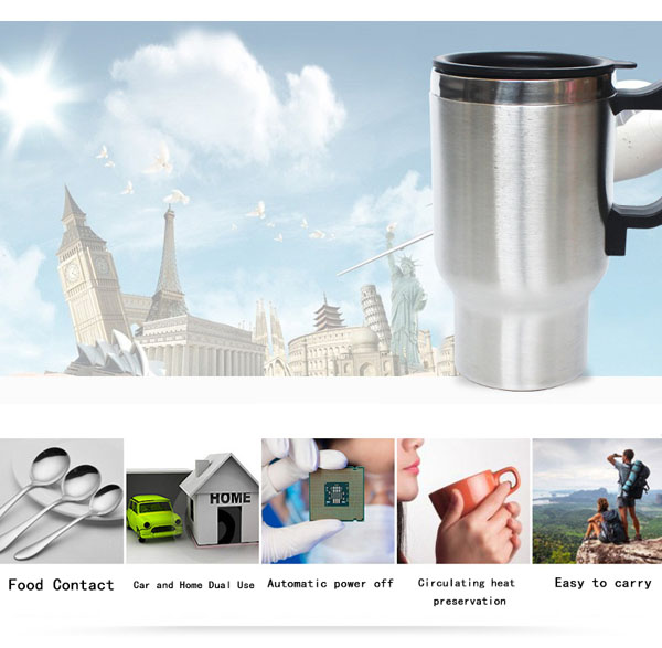 Travel Vehicle Mounted Thermal Insulated Cup Portable Heat Preservation Coffee Mug Splash