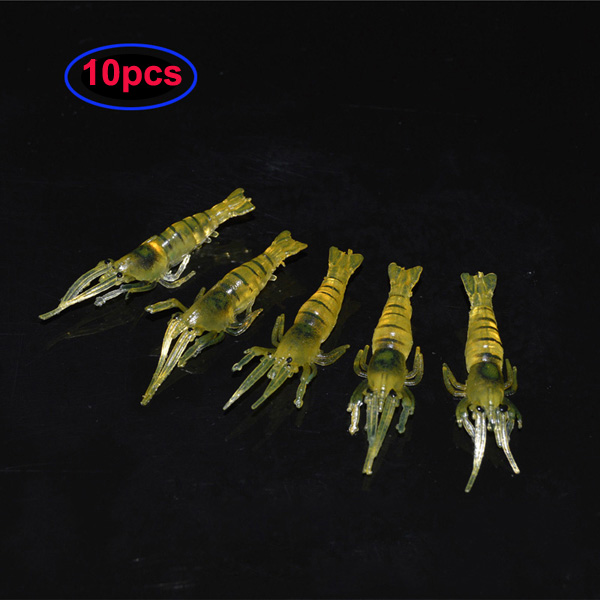 10PCS  Silicone Baits 10cm 3.5g Soft Fishing Lure Alike Shrimp Bait No hook Sea Fishing