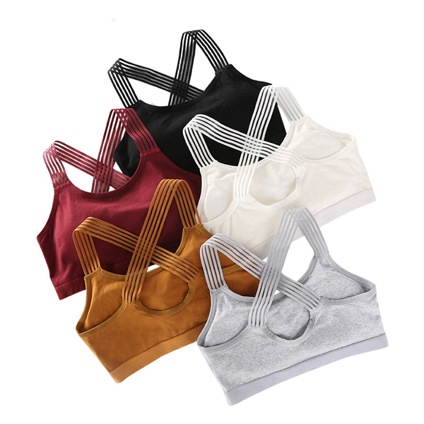 New Back Padded Sports Bras Cross Straps Yoga Sport Bra Fitness Running Gym Top Sportswear