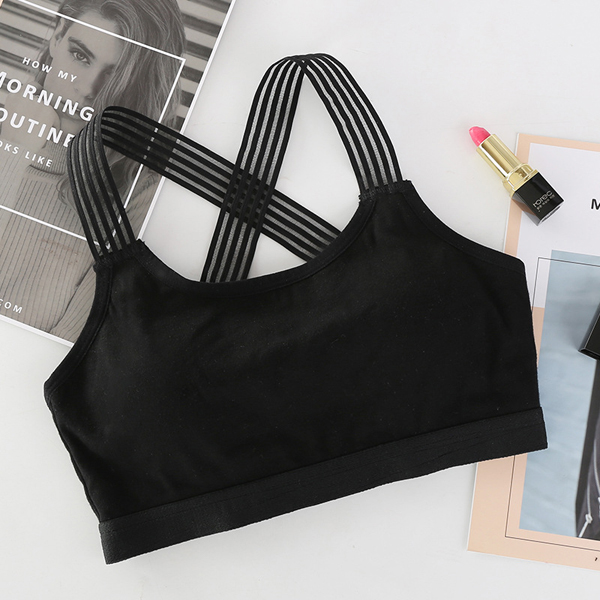New Back Padded Sports Bras Cross Straps Yoga Sport Bra Fitness Running Gym Top Sportswear