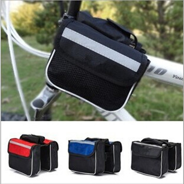 New Outdoor Cycling Bicycle Bag Double Pouch  Saddle Tube Bag