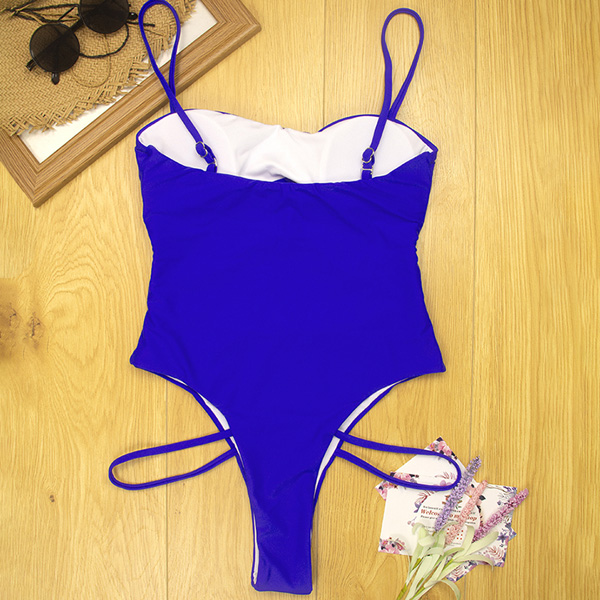 New Outdoor Swimming One Piece Swimsuit  Solid Bandage Bathing Suit Swimwear