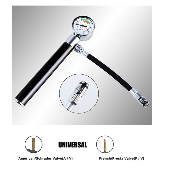 New Mini Sport Outdoor Bicycle Pump Pressure Gauge Hand Cycling Pump Presta MTB Tire Bike Pump